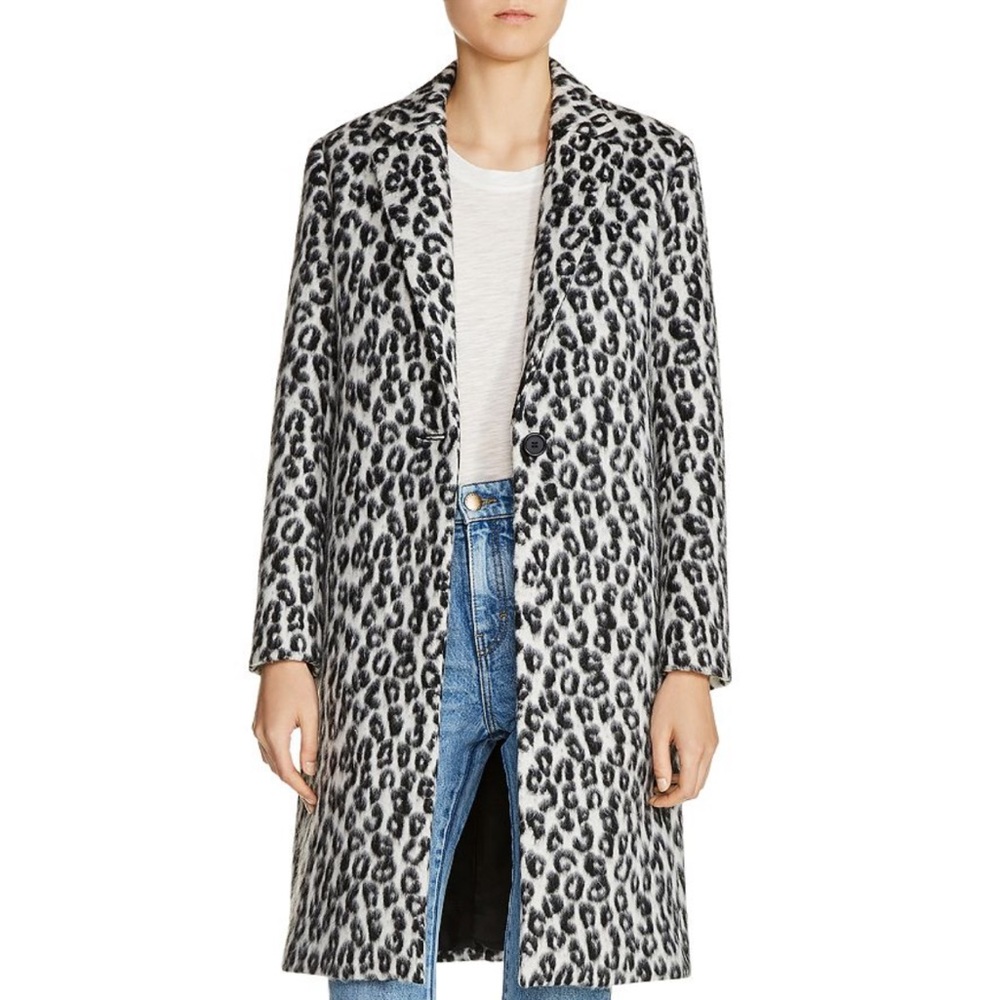 Maje Garouny Leopard Print Coat